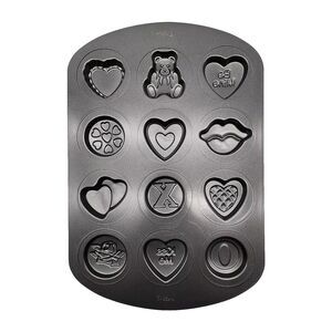 Wilton Valentine Heart Love Cookie Shapes Baking Pan 12 Variety NonStick